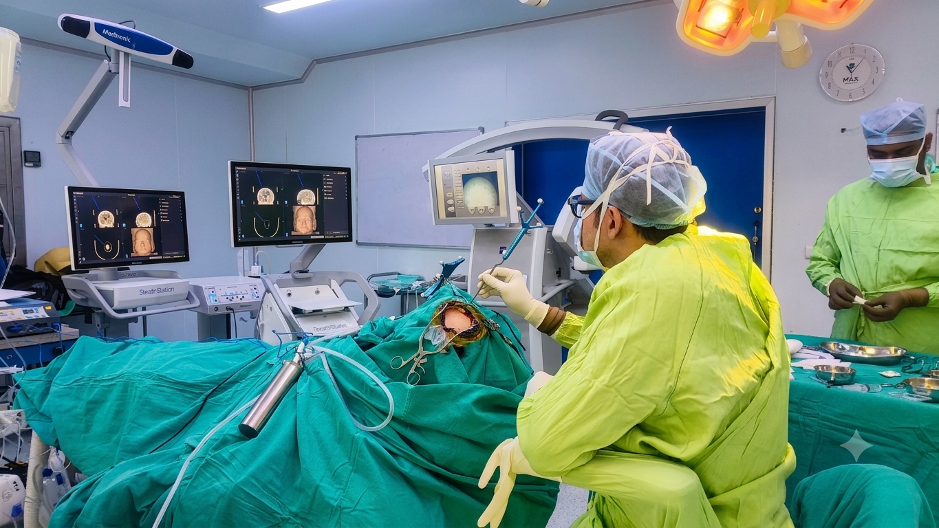 Image-guided neurosurgery operation theatre setup
